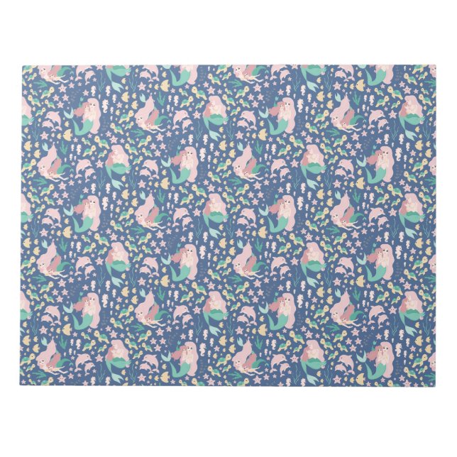 Mermaid Mother Daughter Bonding Ocean Dark Version Notepad (Front)