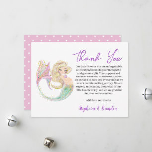 Mermaid Mother to Be Under The Sea thank you. Holiday Card