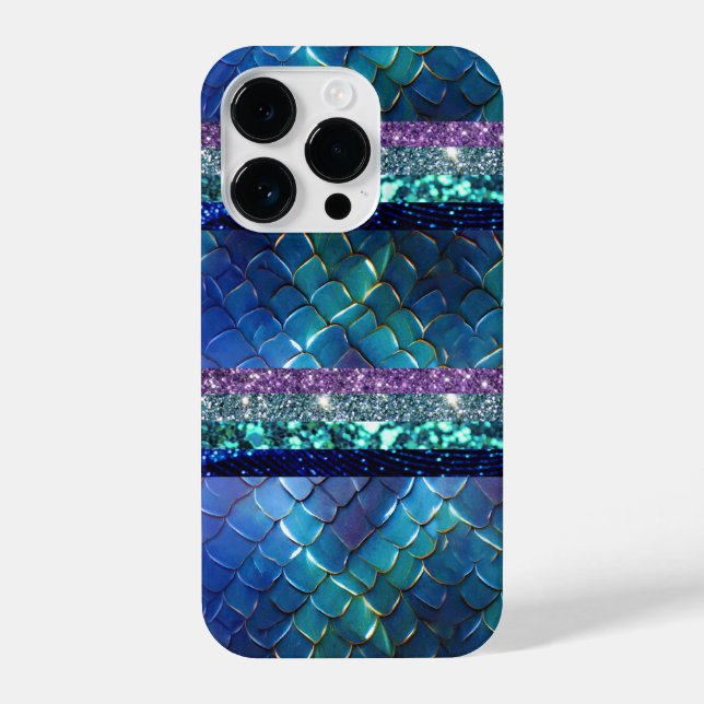 Mermaid Motif Glitter Personalized design iPhone Case (Back)