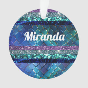 Mermaid Motif Glitter Personalized design Ornament