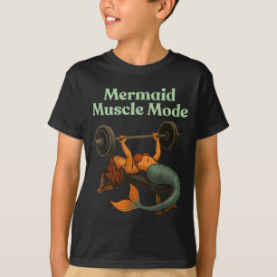 Mermaid Muscle Mode Gym Workout Artwork T-Shirt
