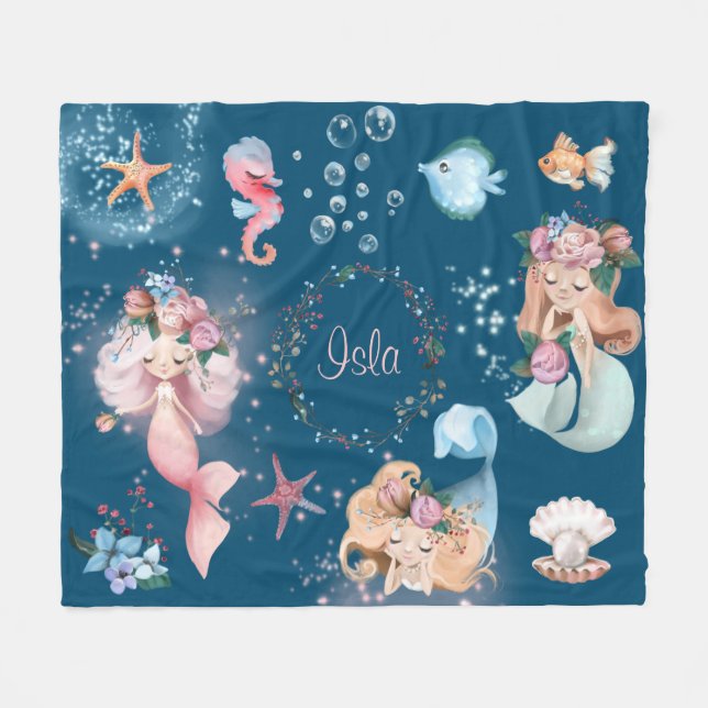 Mermaid Name Blanket  (Front (Horizontal))