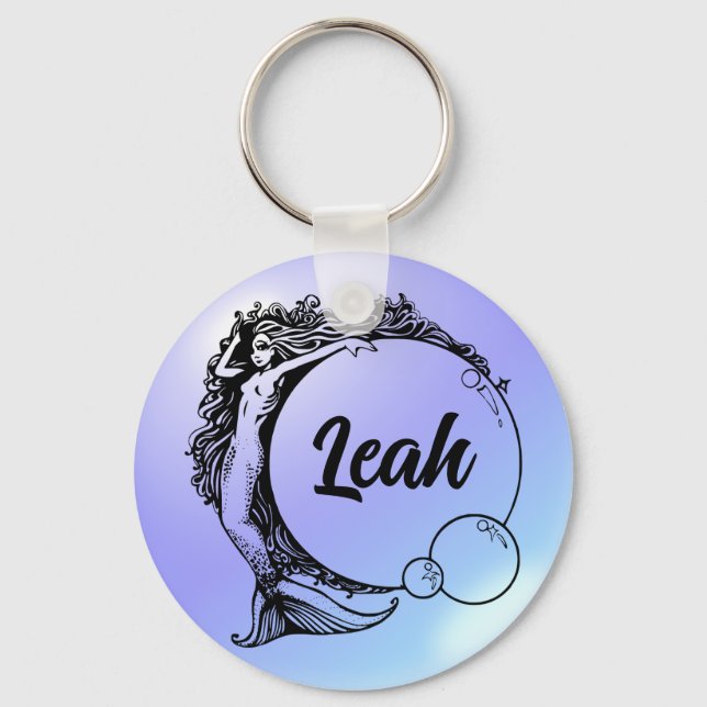 Mermaid Name Custom Keychain - Leah (Front)