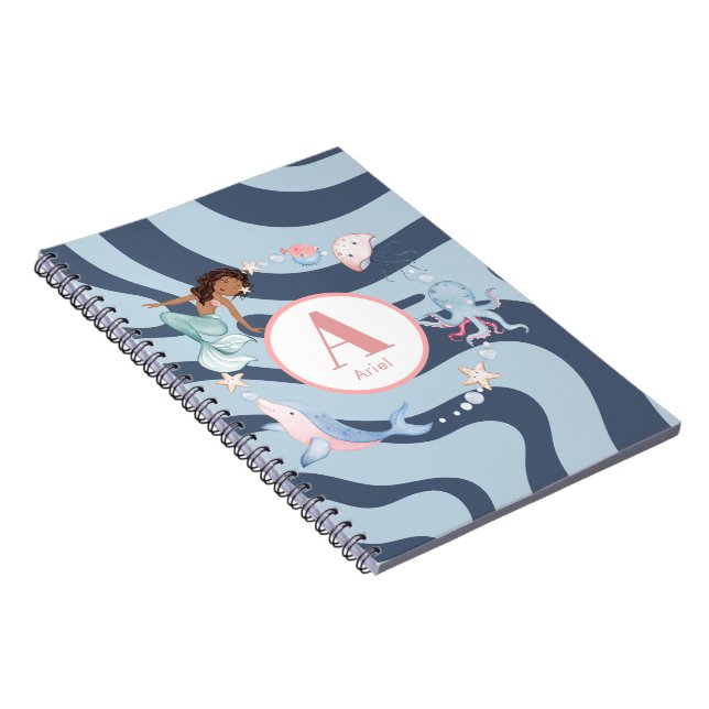 Mermaid Name Spiral Notebook (Right Side)