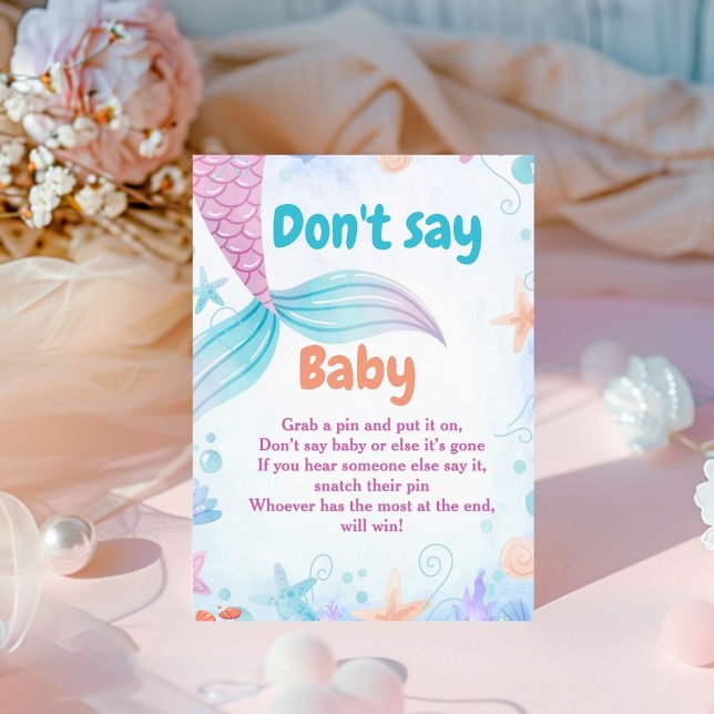 Mermaid ne pas dire Baby shower bébé signe de jeu (Créateur téléchargé)