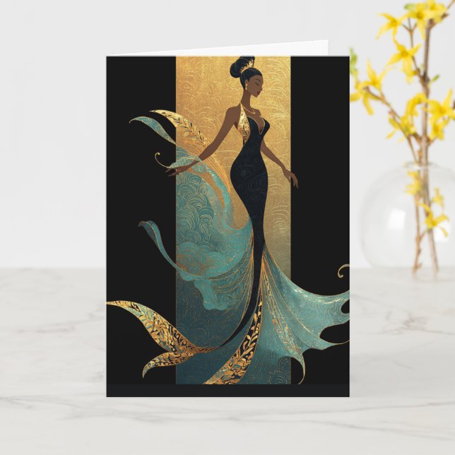 MERMAID NOIR SERIES #1  CARD (Yellow Flower)