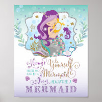 Mermaid Nursery Decor Under the Sea Wall Art