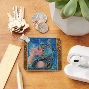 Mermaid ocean art by Renee Lavoie Keychain