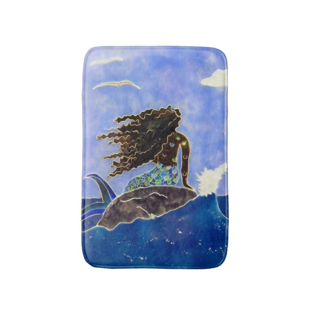Mermaid & Ocean Bath Mat (Front Vertical)