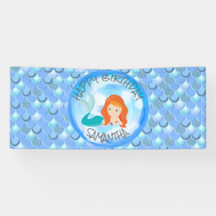 Mermaid Ocean Blue Scales  Banner