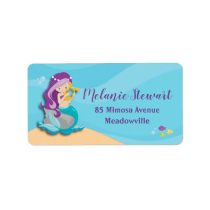 Mermaid Ocean Creatures Address Labels