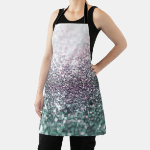 Mermaid Ocean Glitter Glam #4 (Faux Glitter) #art  Apron