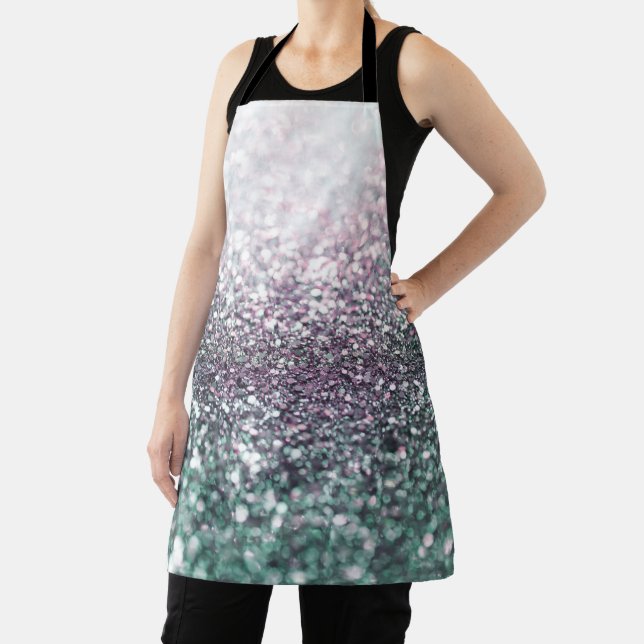 Mermaid Ocean Glitter Glam #4 (Faux Glitter) #art  Apron (Insitu)