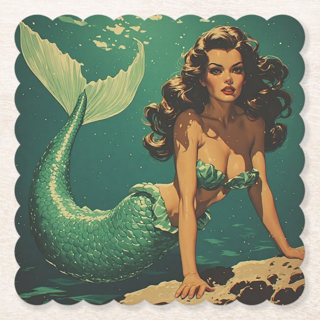 Mermaid of the Deep Paper Coaster (Front)