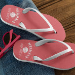 Mermaid Off Duty Distressed Vintage Red Flip Flops<br><div class="desc">Trade your tail for some land gear on your day off with our summery,  cute red flip flops! Beachy,  vintage style design features "Mermaid Off Duty" in white distressed lettering with a seashell illustration. Shown with white straps.</div>
