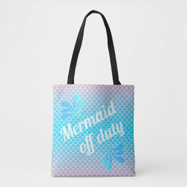Mermaid Off Duty Gradient Scales Tote Bag (Front)
