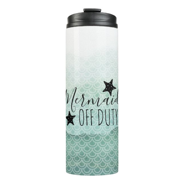 Mermaid Off Duty Green Watercolor Tumbler (Front)