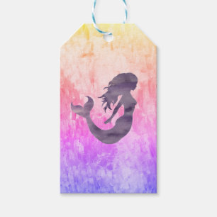 Mermaid Ombre Painting Rainbow Gift Tags