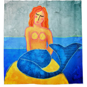 Mermaid on a Rock Abstract Art