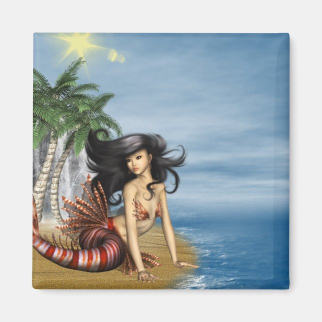 Mermaid on Beach Magnet (Front)