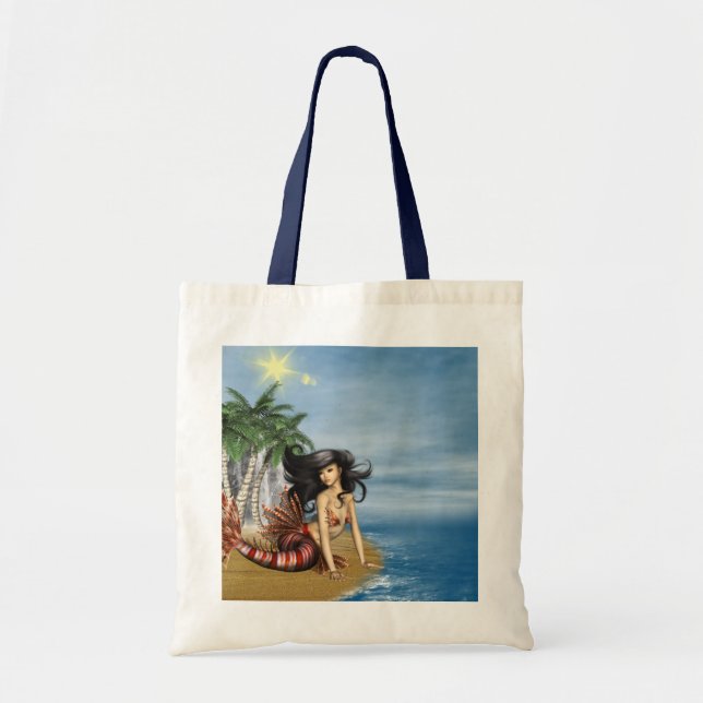 Mermaid on Beach  Small Tote Bag (Front)