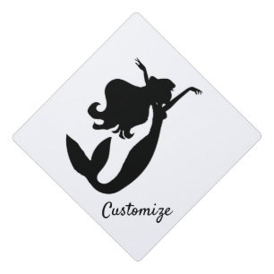 Mermaid on board black/white Thunder_Cove Graduation Cap Topper