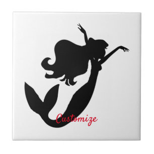 Mermaid on board black/white Thunder_Cove  Tile