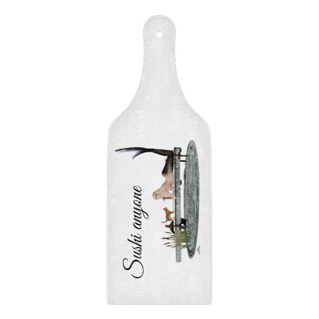 Mermaid On Boat Dock Paddle Cutting Board (Front)