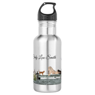 Mermaid On Boat Dock Water Bottle