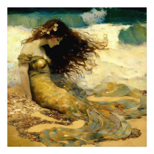 Mermaid on Golden Sands Photo Print