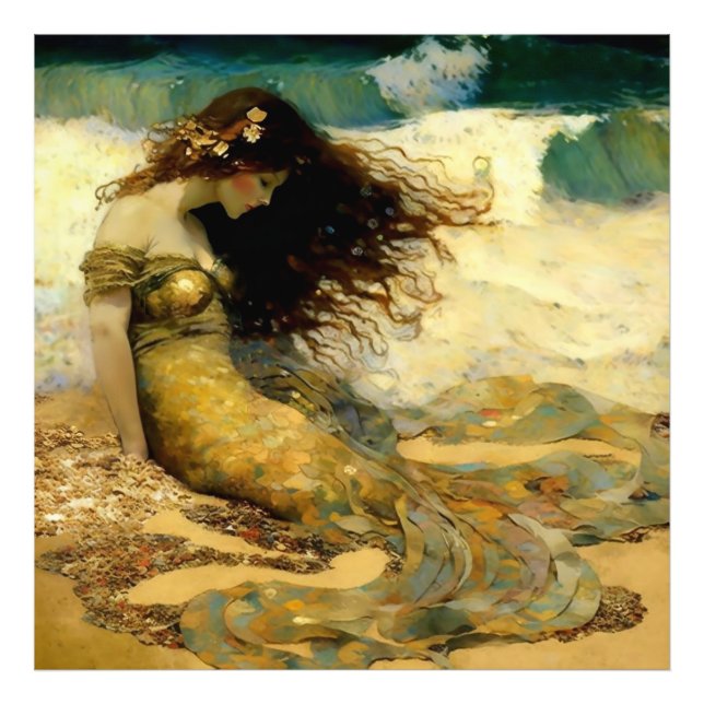 Mermaid on Golden Sands Photo Print (Front)
