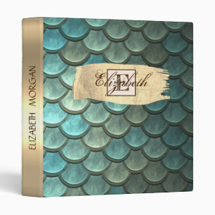 Mermaid On Mermaid Tail Scales, Monogram Binder