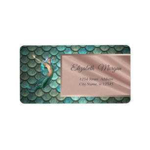 Mermaid On Mermaid Tail Scales- Personalized Label