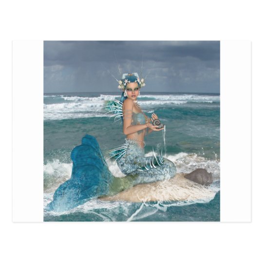 Mermaid on Rock Postcard