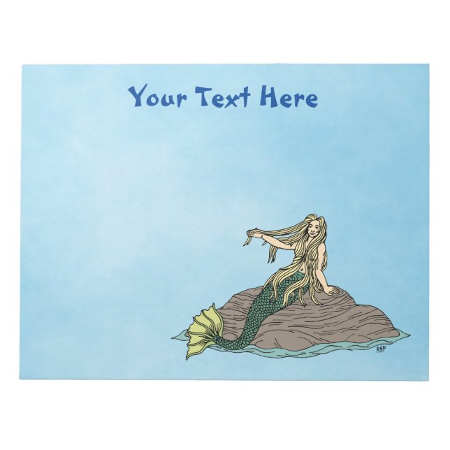 Mermaid on Rocks Notepad (Front)