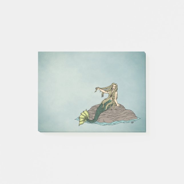 Mermaid on Rocks Post-it Notes (Front)