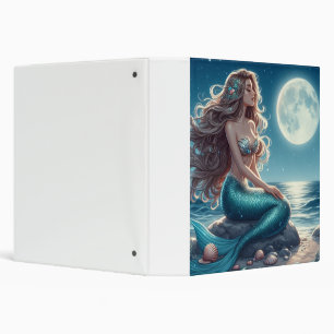 Mermaid on the beach at night binder