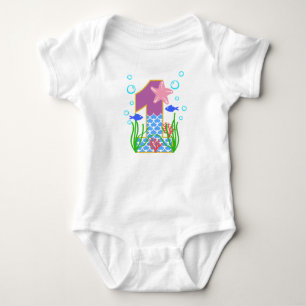 Mermaid One Colourful First Birthday Baby Bodysuit