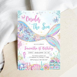 Mermaid Oneder the Sea 1st Birthday Invitation
