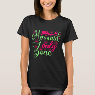 Mermaid Only Zone in Hot Pink and Neon Green T-Shirt