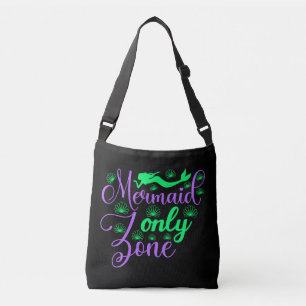 Mermaid Only Zone in Neon Green and Purple Crossbody Bag