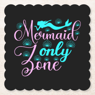 Mermaid Only Zone Paper Coaster