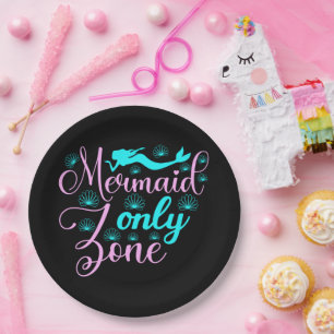 Mermaid Only Zone Paper Plate