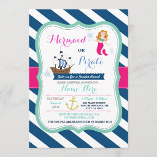 Mermaid or Pirate Baby Shower invitation