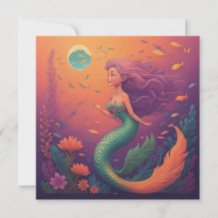 Mermaid Orange Card