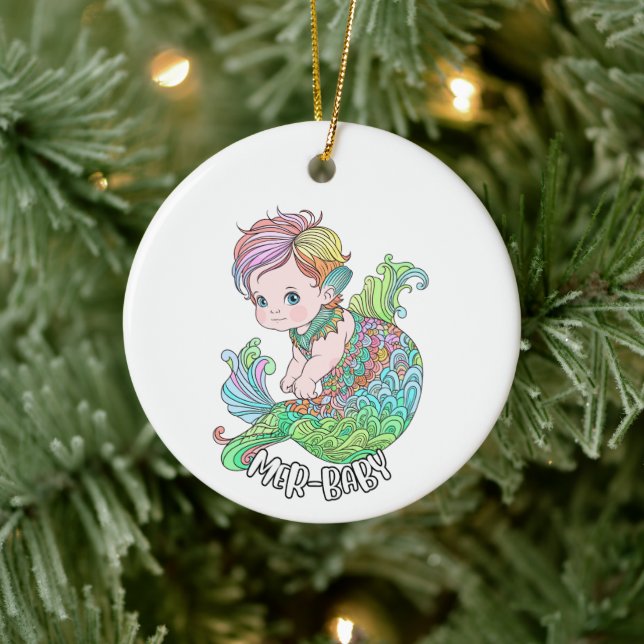 Mermaid Ornament - Mer-Baby (girl) (Tree)