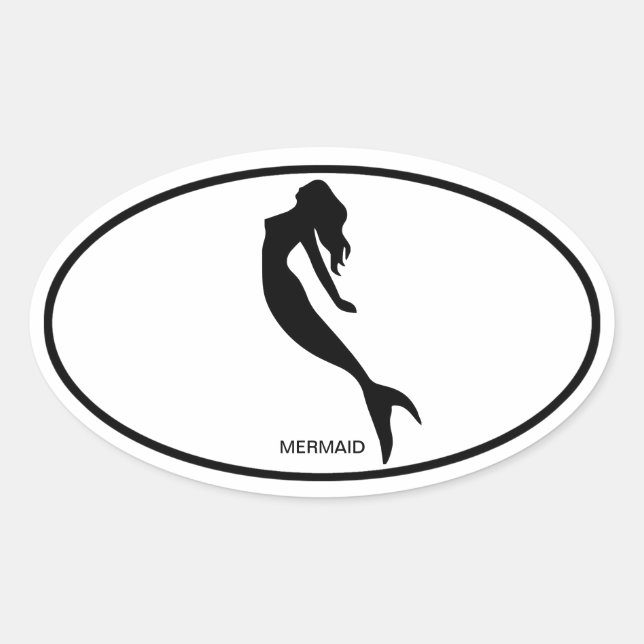 Mermaid Oval Sticker (Front)