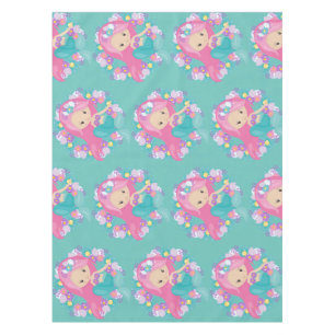 Mermaid Party Blue Tablecloth