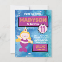 Mermaid Party Blue Tie Dye Sea Life Birthday Party