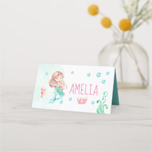 Mermaid party food label, mermaid place card